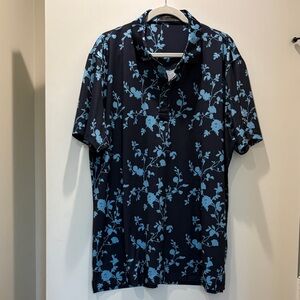 G/Fore Tech Jersey Polo | Pacific Dunes | Blue Floral | XL